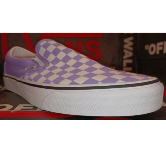 Vans Purple and White Slip-On Loafers - Picture 7 of 13